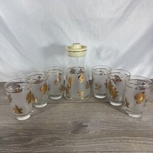 Vintage Libbey "Duchess" Frosted Gold Juice 6 Juice Glass